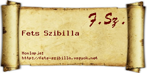 Fets Szibilla névjegykártya